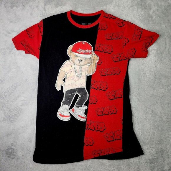 OG Hustle Legendary Bear Shirt Men M Bailey Apparel Red Black Graphic T Short Sl - Picture 1 of 7